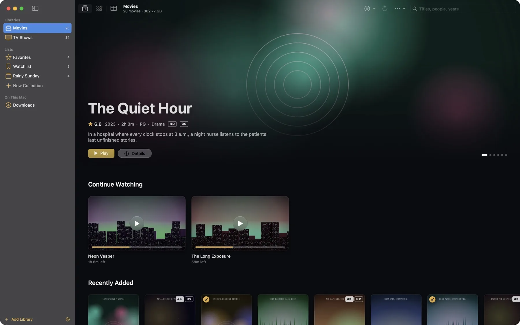 Reelhouse on Mac: the Movies home