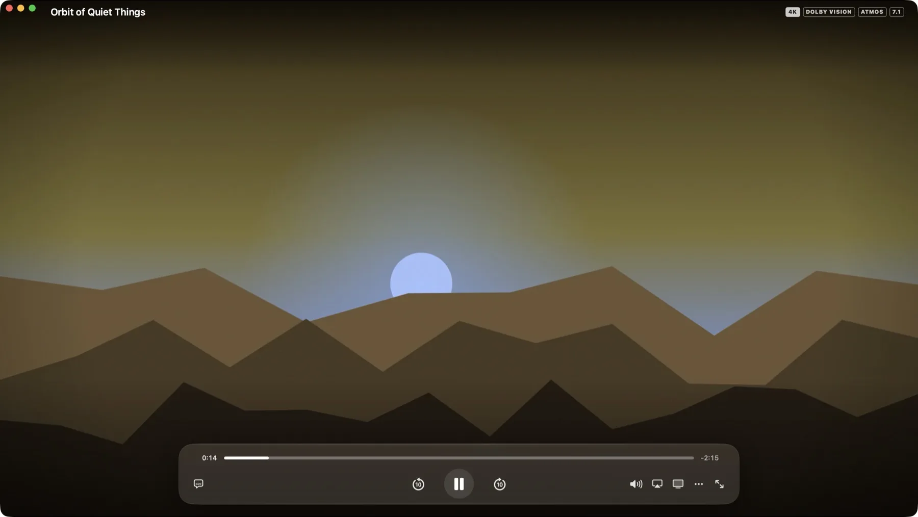 The Mac player window with floating playback controls and format badges